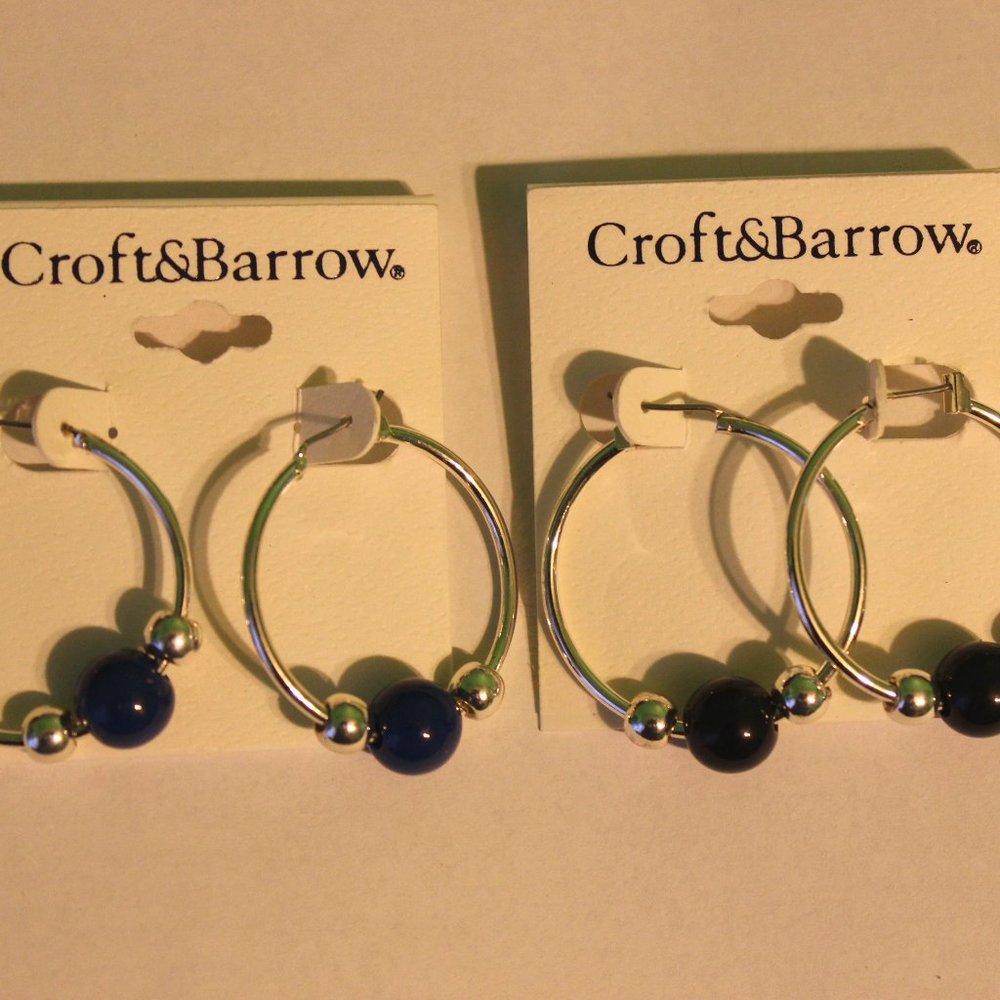 2 Pairs Croft & Barrow Beaded Earrings